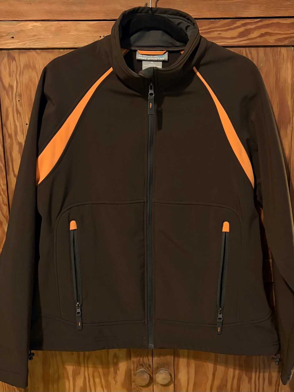 Women’s Free Country Brown Lightweight Jacket. Orange Accents. Size XL. VGUC